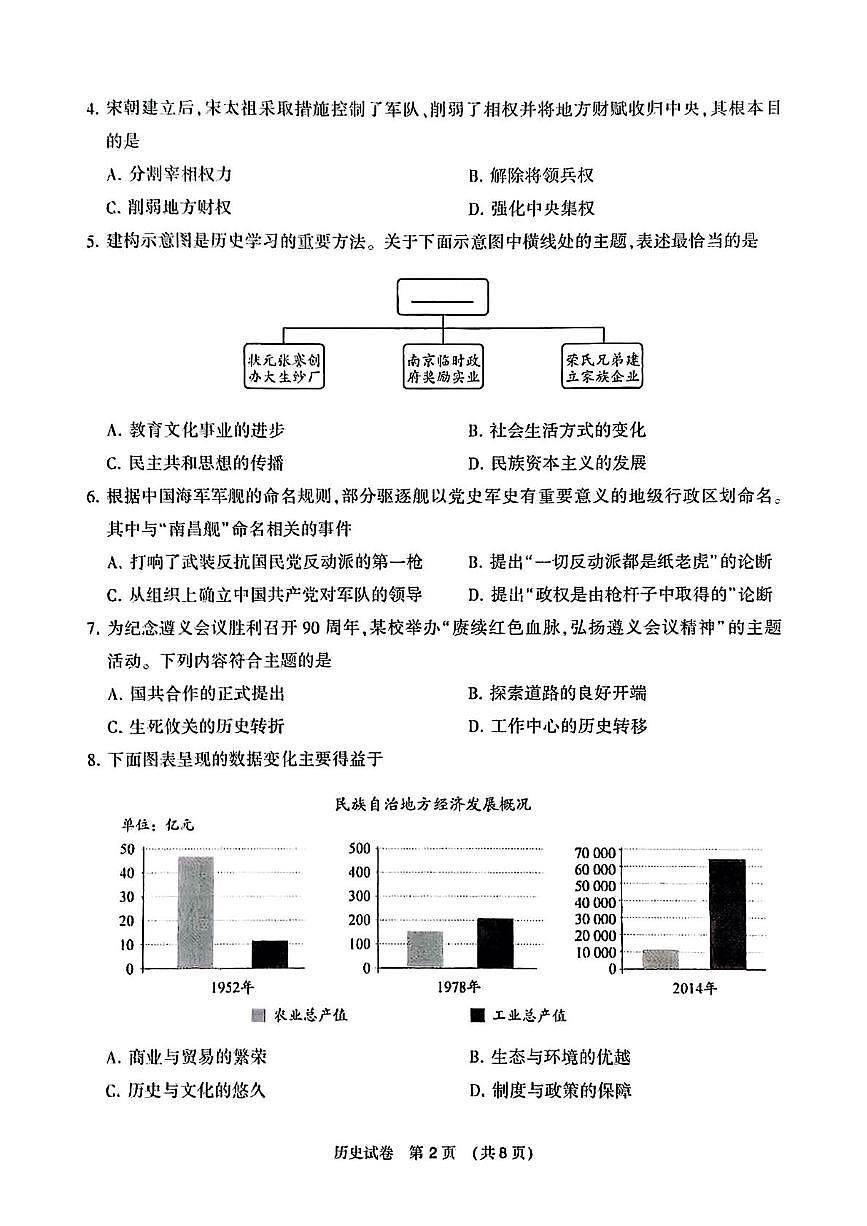 辽宁省大连市2025年中考二模历史试题（中考模拟）第2页
