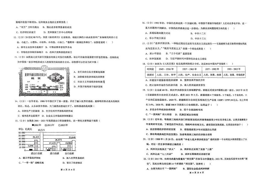广东省陆丰市华南师范大学附属陆丰学校2024-2025学年八年级下学期第三月考历史试题第2页