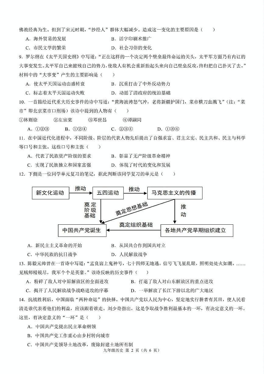 九年级历史第2页