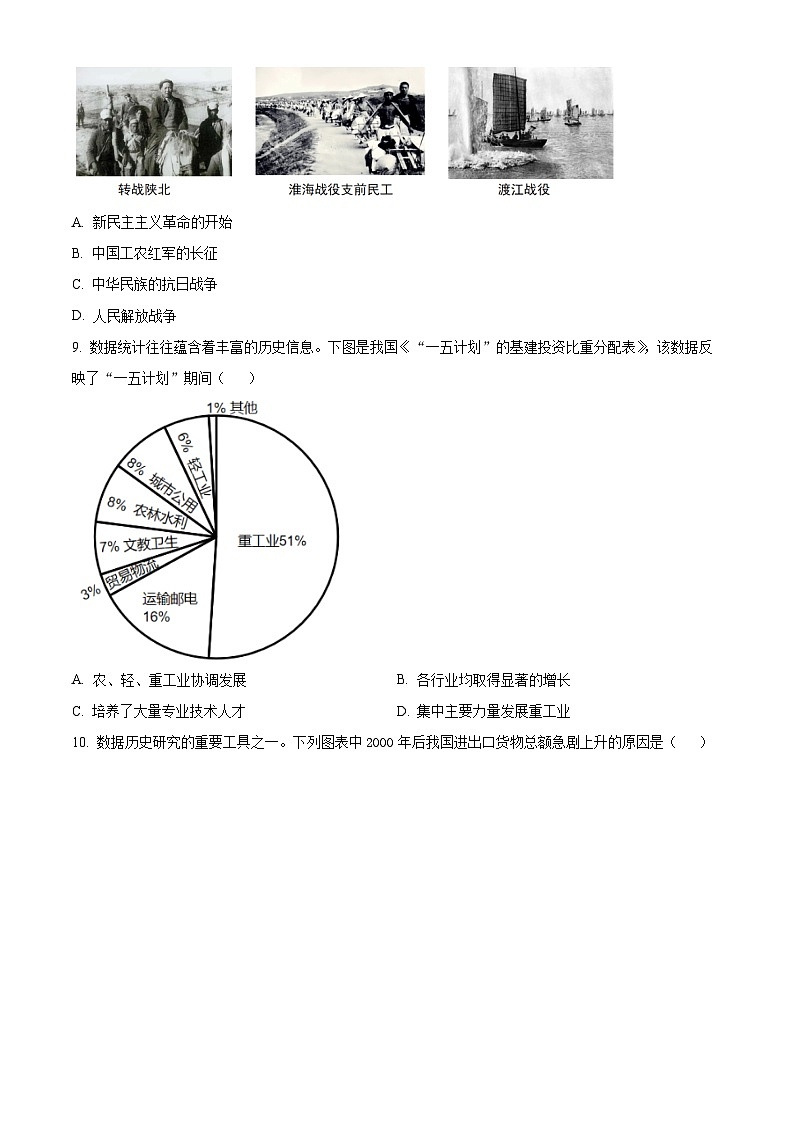 2025年湖南省常德市中考三模历史试题（含答案）第3页