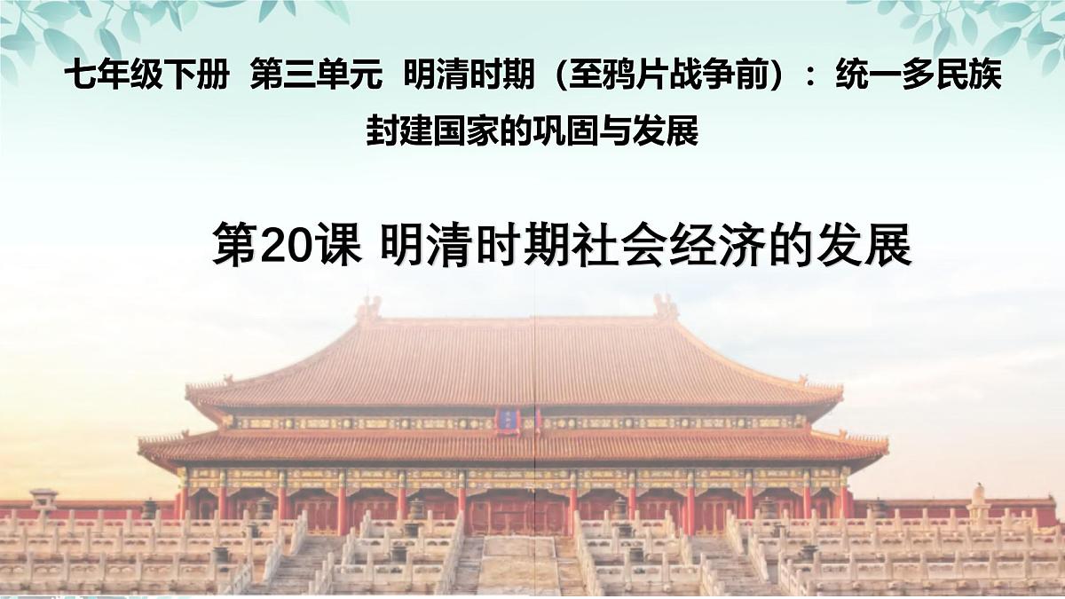 3.20 明清时期社会经济的发展 课件 2024-2025学年统编版七年级历史下册第2页