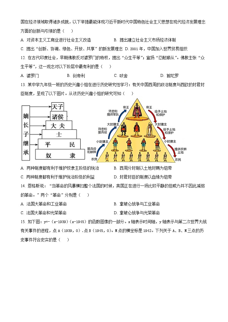 2025年湖南省邵阳市新宁县中考二模历史试题（中考模拟）第3页