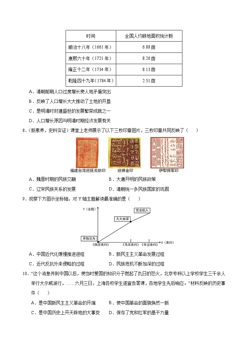 2025年中考考前押题最后一卷：历史（山东济南卷）（考试版）第3页