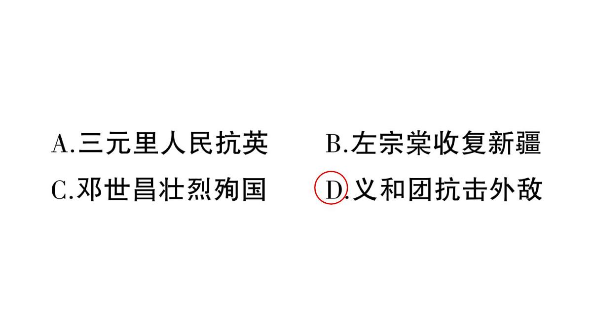 初中历史新人教版八年级上册第二单元第七课 义和团运动和八国联军侵华作业课件（2025秋）第3页