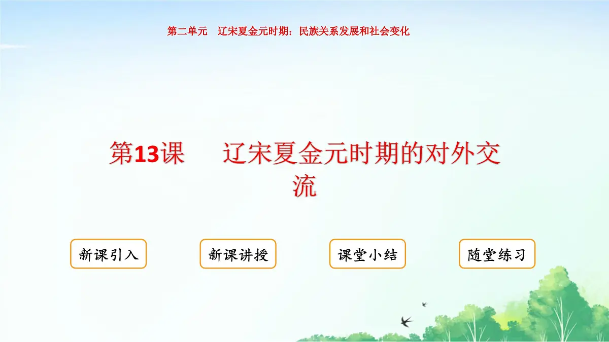 2025统编历史七年级下册第13课 辽宋夏金元时期的对外交流课件第1页