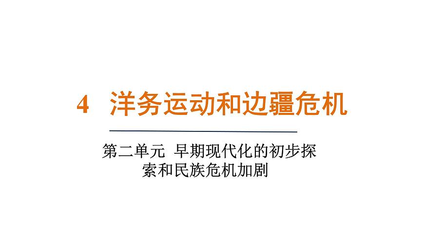 人教版（2024）历史八年级上册 第4课 洋务运动和边疆危机（课件）第1页