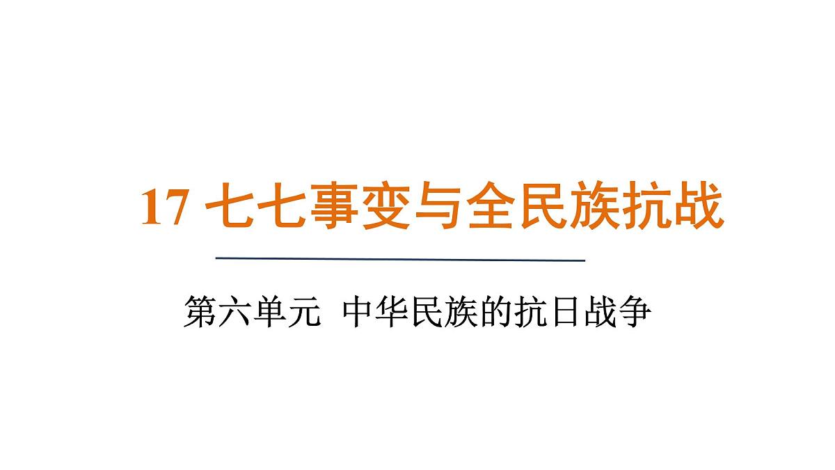 人教版（2024）历史八年级上册 第17课 七七事变与全民族抗战（课件）第1页
