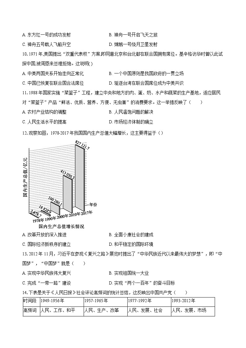 安徽省合肥市包河区2024-2025学年八年级（下）期末历史试卷（解析版）第3页