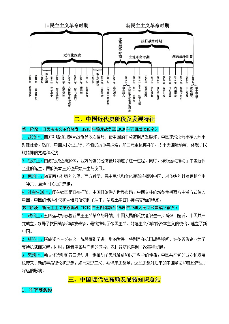 2026年中考历史一轮复习：中国近代史 学案（含配套练习题及答案）第2页