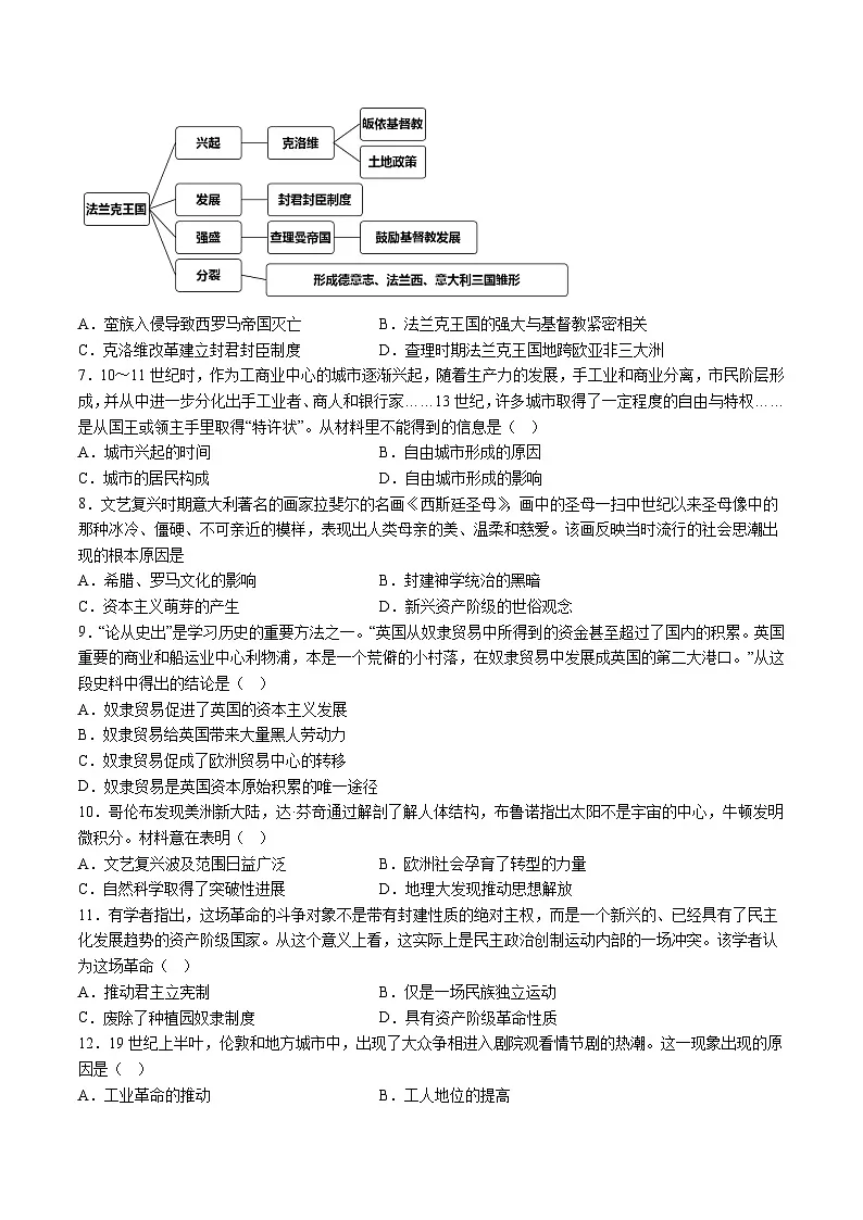 【9历一模】2025年安徽省芜湖市第二十九中学中考一模历史试题（含解析）第2页