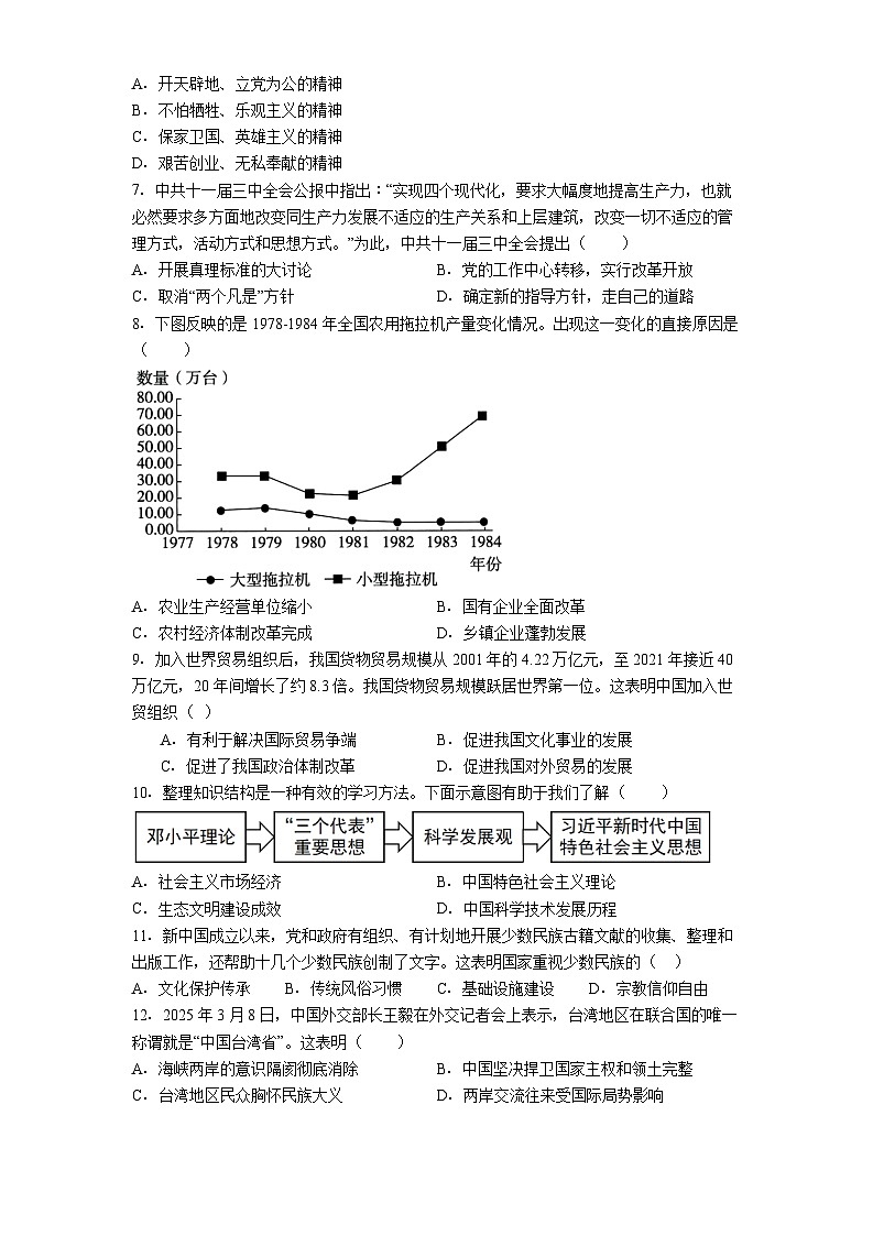重庆市渝北区2024-2025学年八年级下学期期末历史试题（解析版）第2页