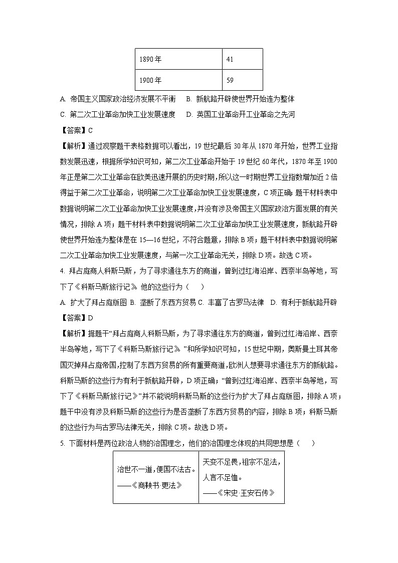 2025年江苏省苏州中考考前冲刺卷（一）历史试卷（解析版）第2页