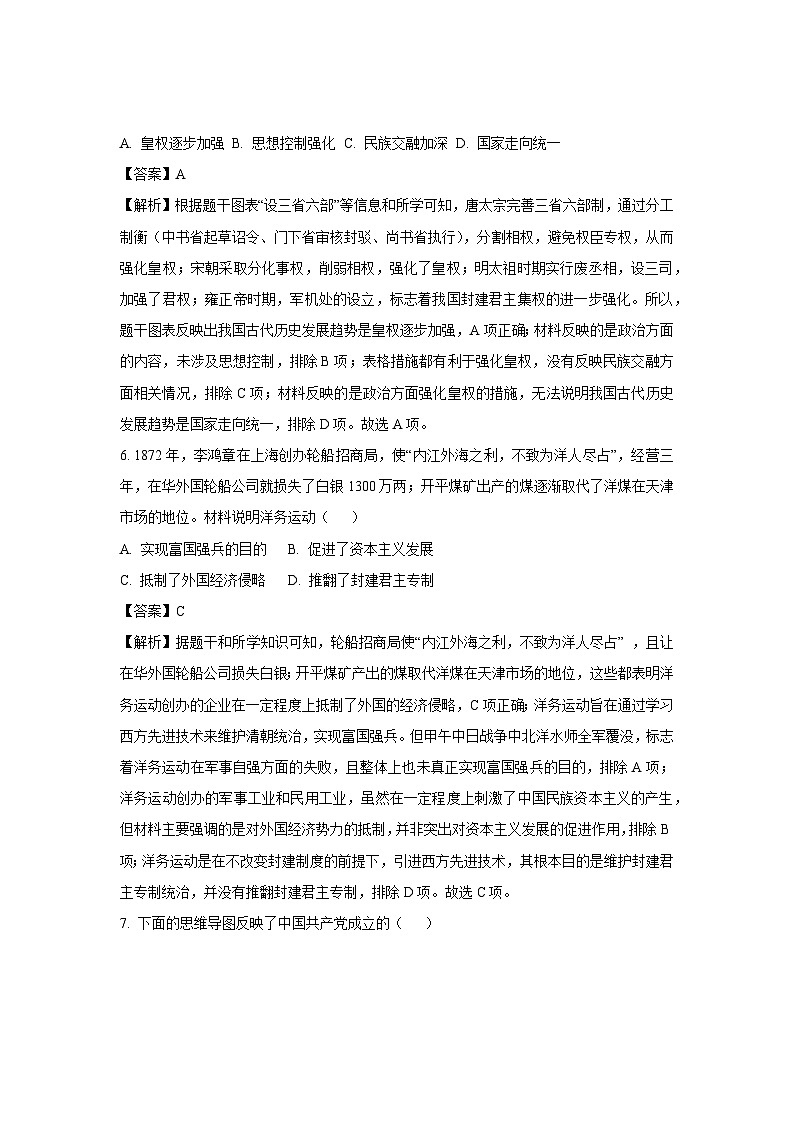 2025年重庆中考押题卷（四）历史试卷（解析版）第3页