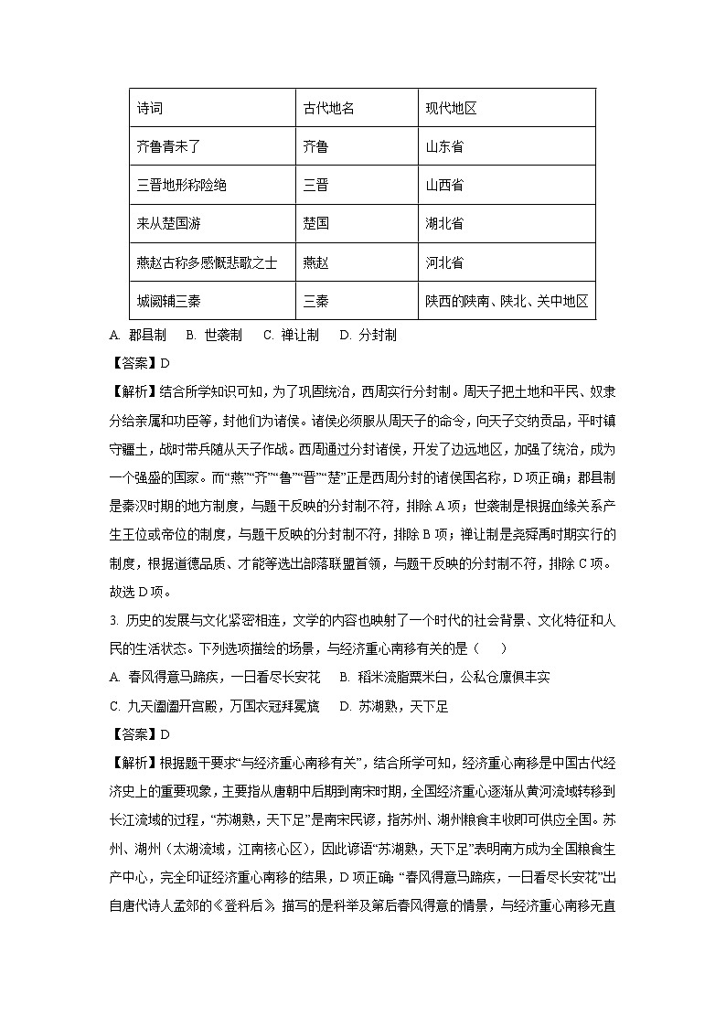 2025年黑龙江省哈尔滨市南岗区中考三模[中考模拟]历史试卷（解析版）第2页
