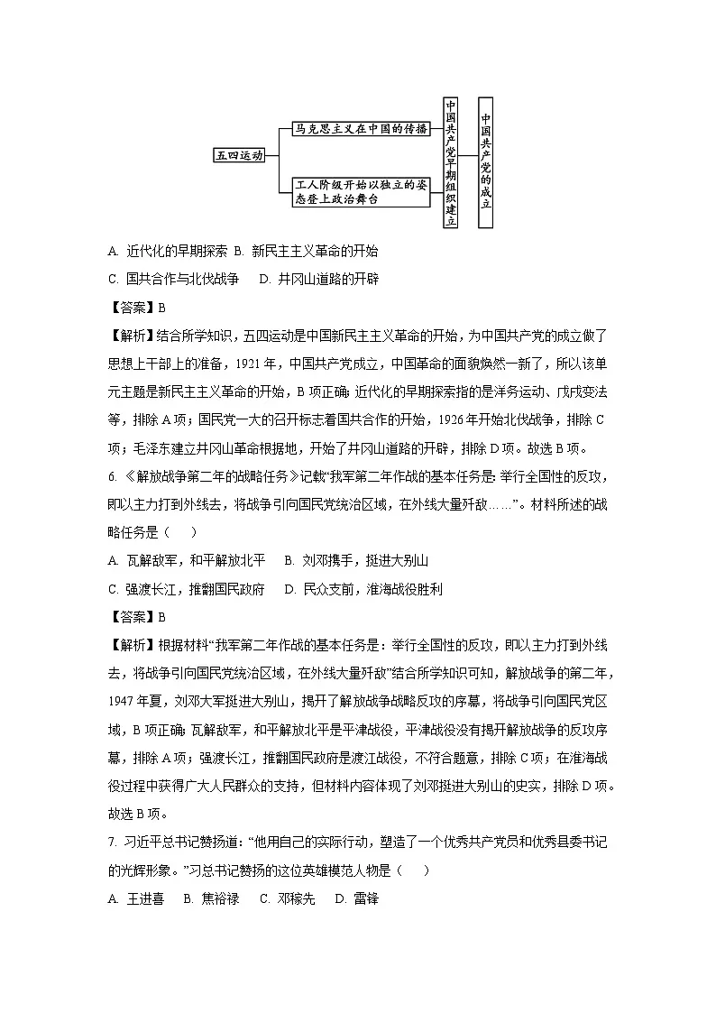 2025年陕西省商洛市山阳县中考二模[中考模拟]历史试卷（解析版）第3页