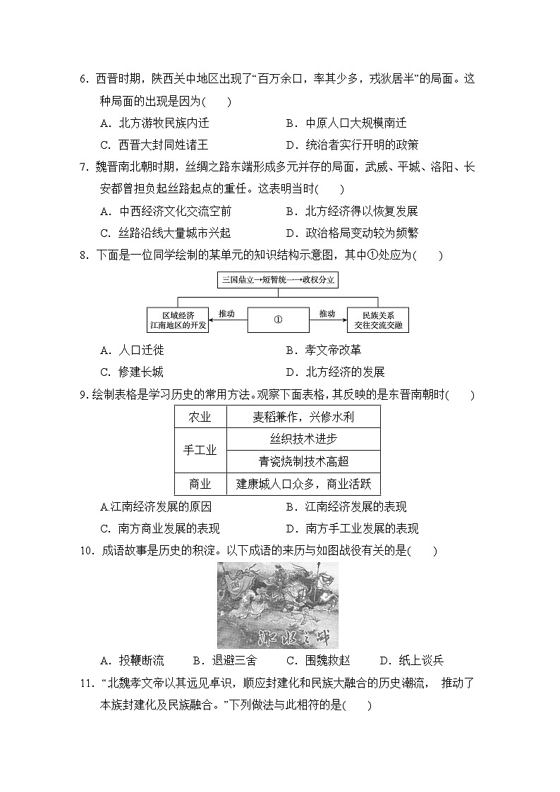七年级历史上册 第四单元　单元测试卷（人教版 2024年秋）第2页
