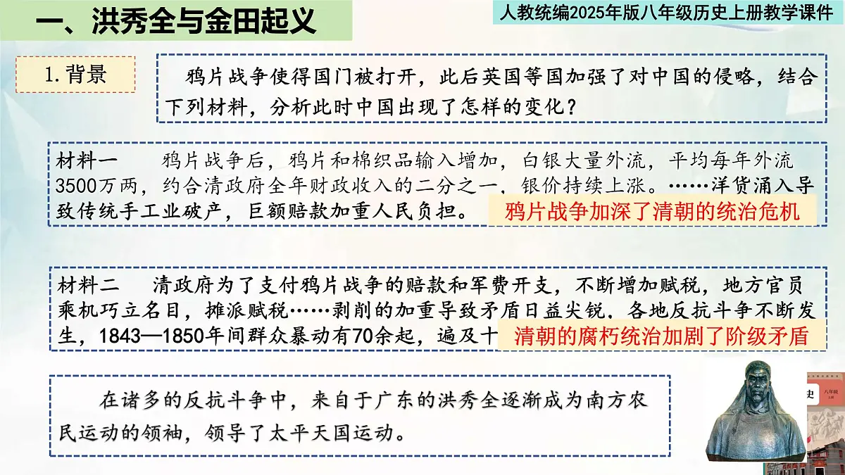 人教统编2025年版八年级历史上册第3课 太平天国运动 教学课件第2页