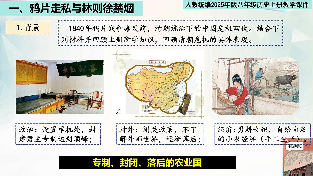人教统编2025年版八年级历史上册第1课 鸦片战争   教学课件第2页