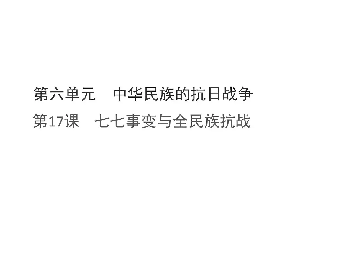 统编版八年级历史上册第17课 七七事变与全民族抗战课件第1页