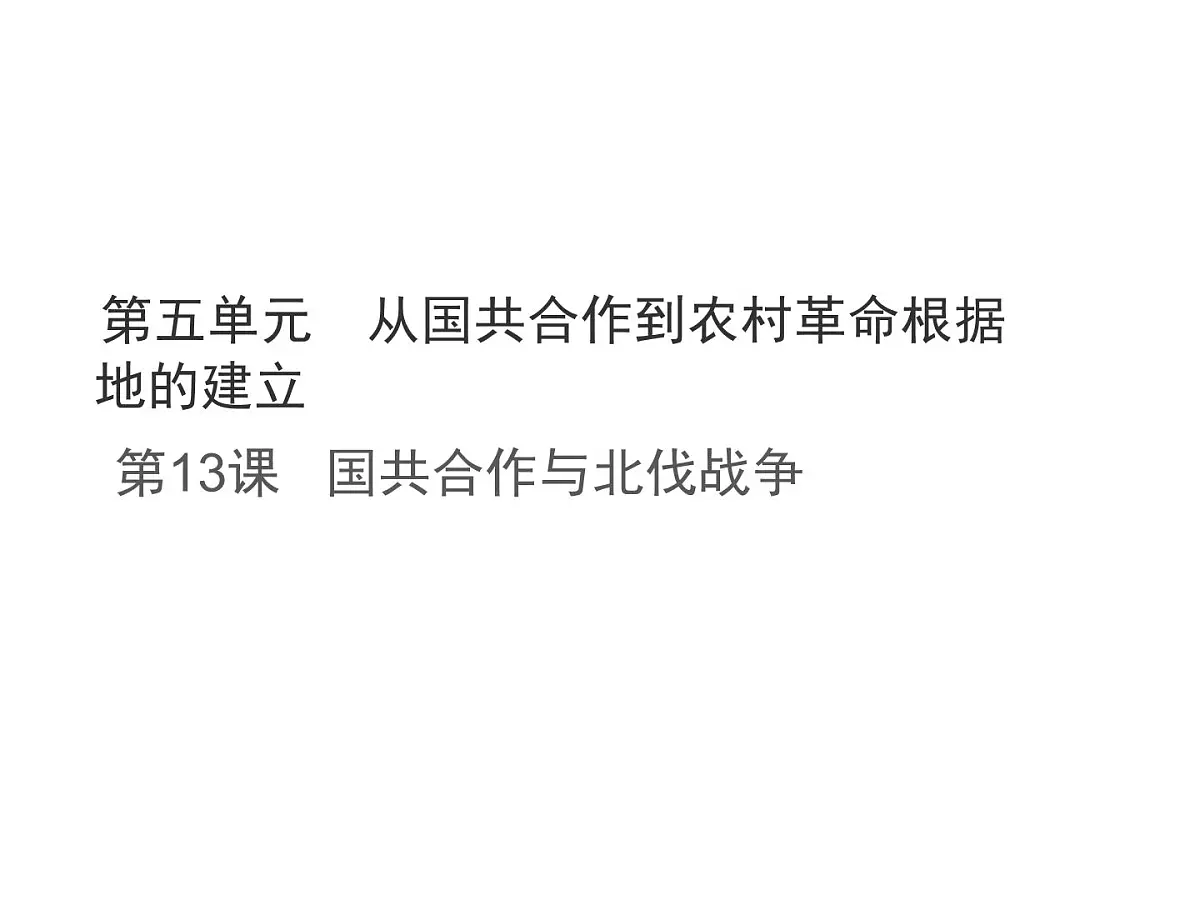 统编版八年级历史上册第13课 国共合作与北伐战争课件第1页