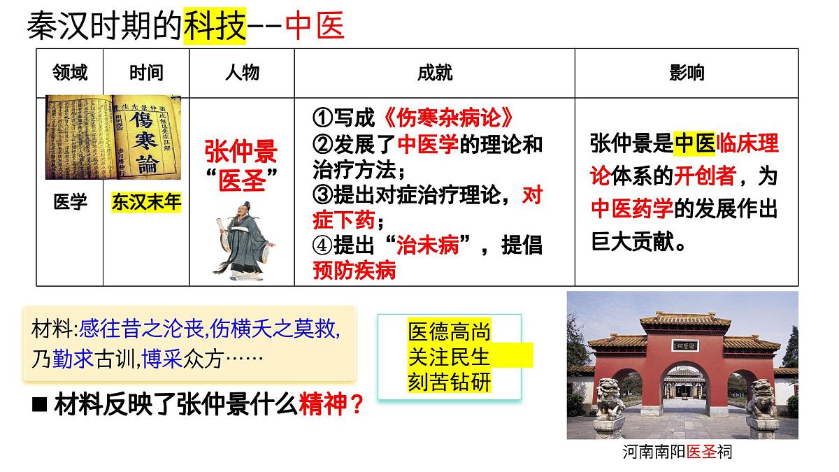 统编版初中历史七年级上册第15课 秦汉时期的科技与文化 课件第8页
