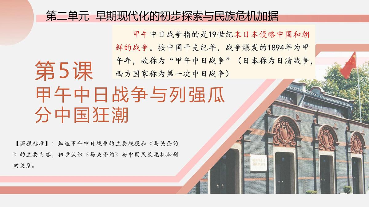 统编版初中历史八年级上册第5课 甲午中日战争与列强瓜分中国狂潮 课件第2页
