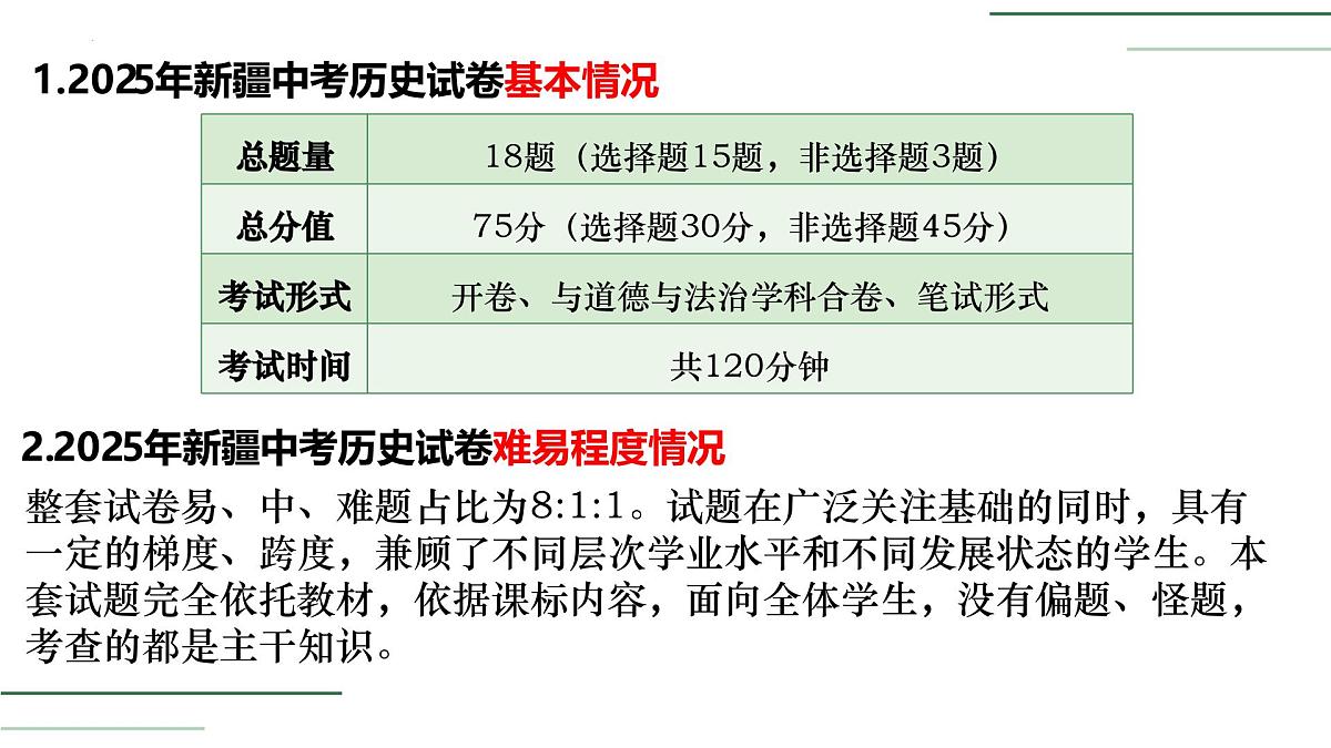 2025年中考历史真题完全解读（新疆卷）课件PPT第4页