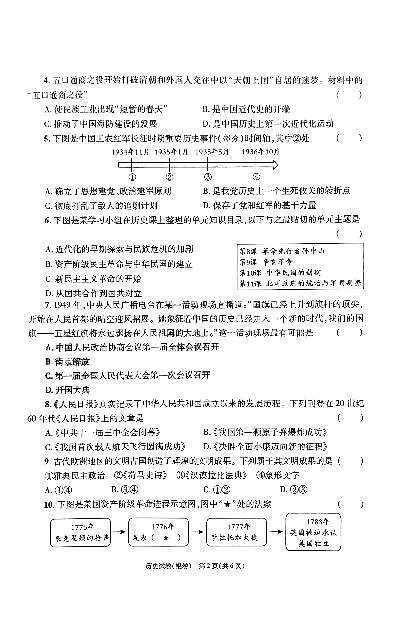 2024年陕西省中考历史试题（无答案）第2页
