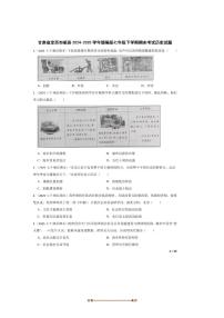 2024~2025学年甘肃省定西市岷县部编版七年级下期末考试历史试卷