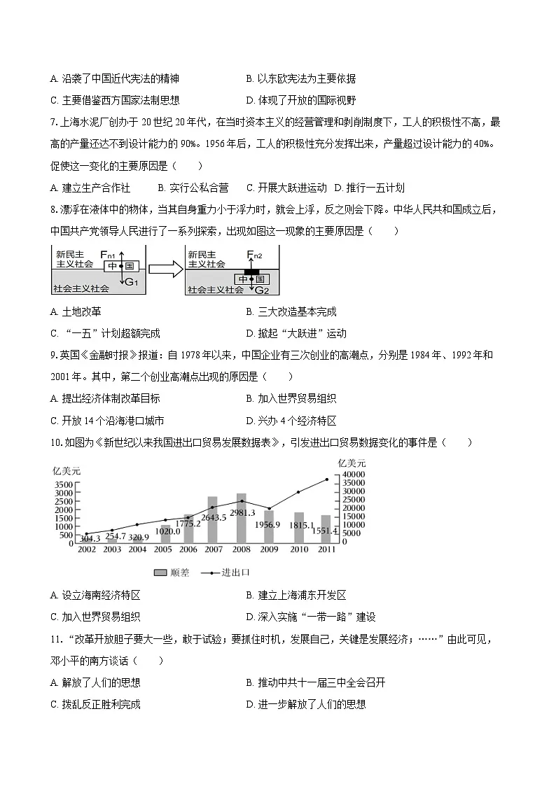 2024-2025学年江苏省泰州市海陵区八年级（下）期末历史试卷（含答案）第2页