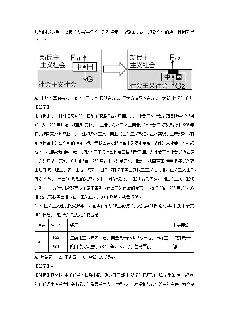 重庆市梁平区2024-2025学年八年级下学期期末历史试题（解析版）第3页