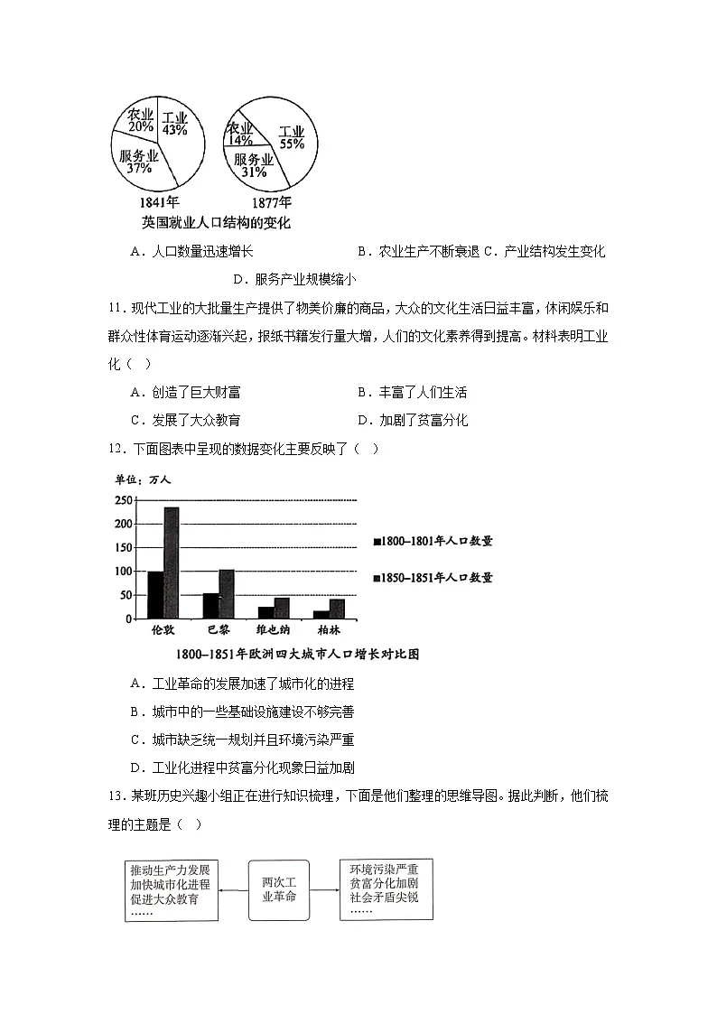 人教版初中历史九年级下册第二单元测试卷（含答案）（5-7课）第3页