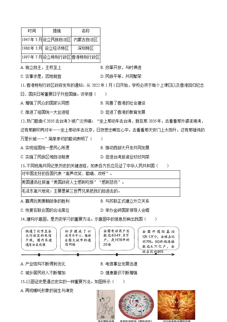 2024-2025学年山西省临汾市侯马市八年级（下）期末历史试卷（含答案）第3页