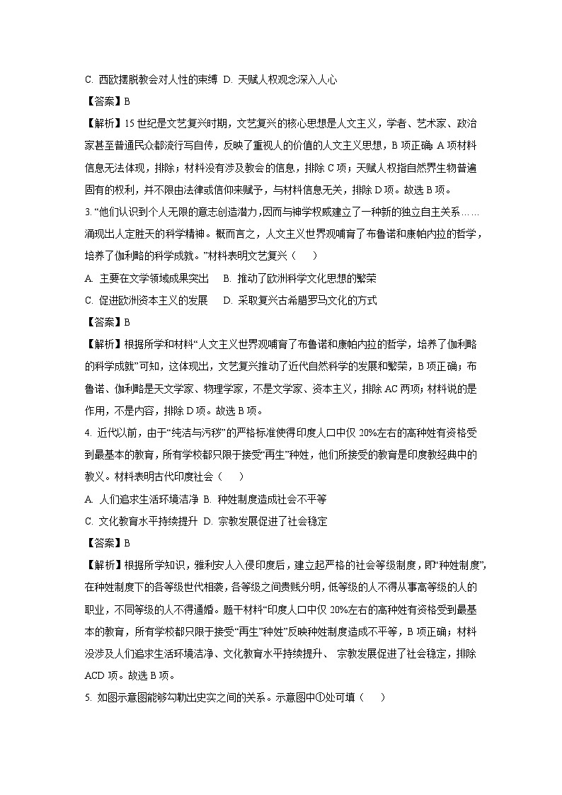 湖南省长沙市2025-2026学年九年级上学期第一次月考模拟卷历史试卷（解析版）第2页