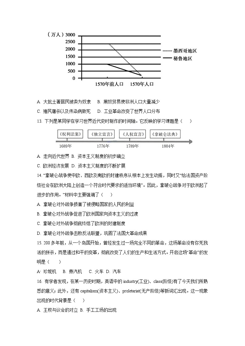 山东省济宁市金乡县2024-2025学年九年级上学期期中历史试卷（学生版）第3页
