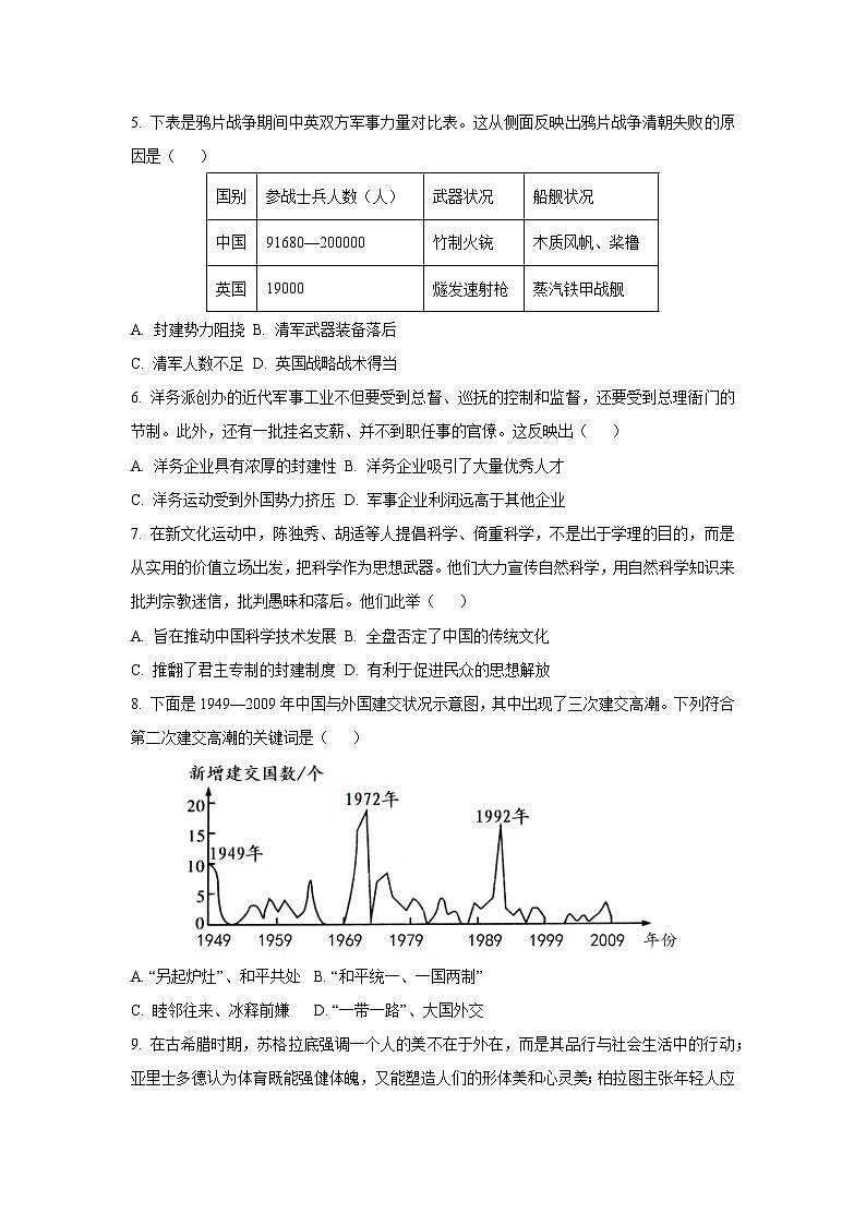 湖北省2025年6月中考模拟历史试卷（学生版）第2页