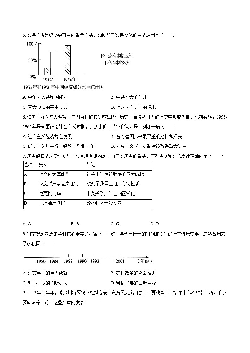2024-2025学年四川省泸州市合江县八年级（下）期末历史试卷（含答案）第2页
