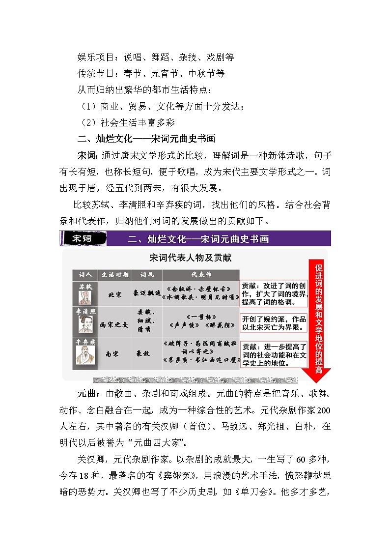 教学设计：人教版部编初中历史七下2-12《宋元时期的都市和文化》第3页