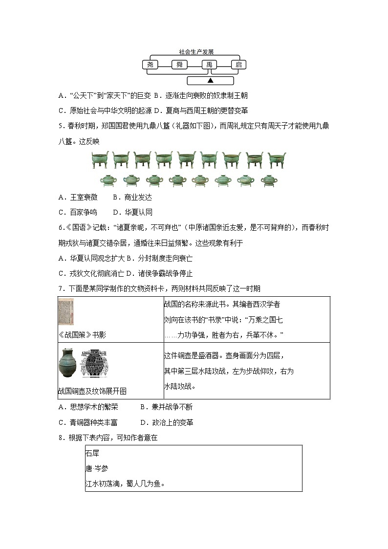 北京市2025-2026学年七年级上学期期中模拟卷历史试卷（学生版）第2页