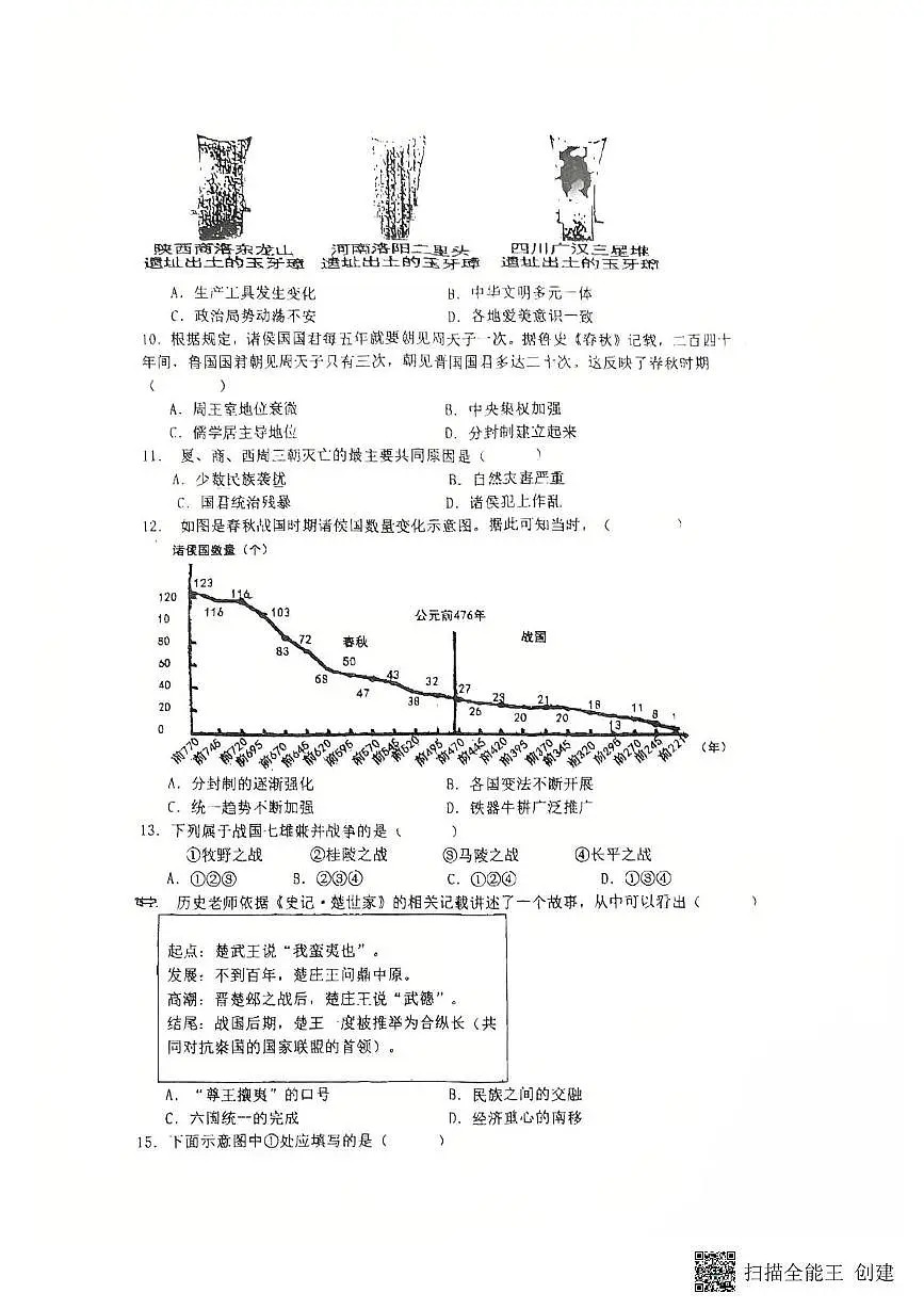 江苏省徐州市东苑中学2025-2026学年七年级上学期10月月考历史试题第2页