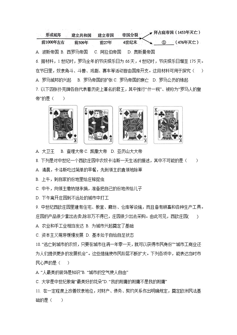 安徽省安庆市潜山市北部学校联考2025-2026学年九年级上学期10月月考历史试题（学生版）第2页