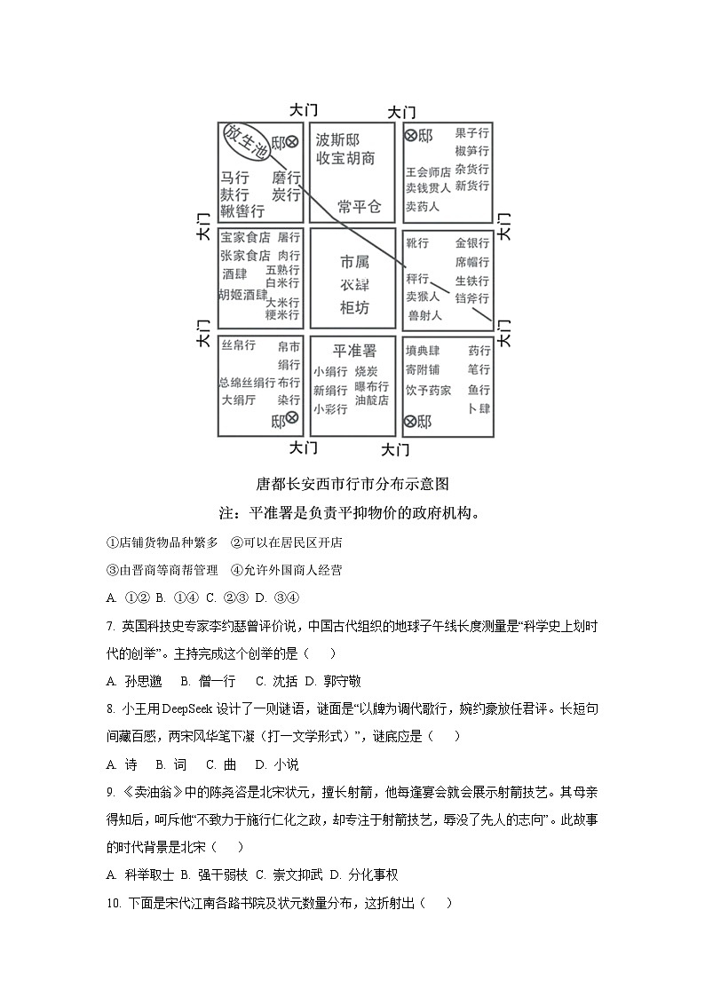 江西省赣州市经开区2024-2025学年七年级下学期期末历史试卷（学生版）第2页