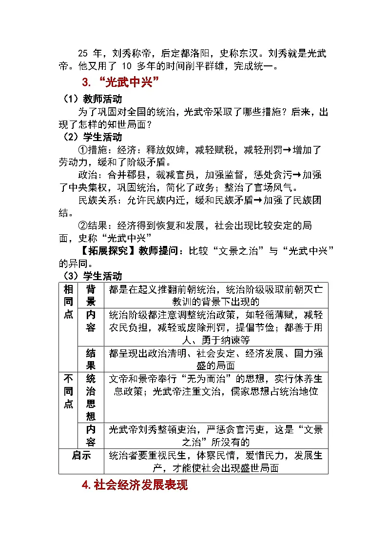 3.13 东汉的兴衰 教学设计 —2025—2026学年七年级·上册《中国历史》（统编版）第2页