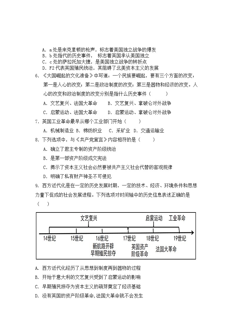 内蒙古鄂伦春自治旗大杨树第一中学2025-2026学年九年级上学期第一次月考历史试题第2页