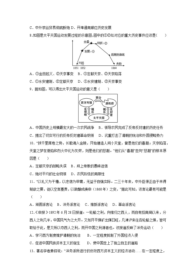 2025~2026学年山东省青岛市八年级（上）期中模拟卷历史试题（学生版）第3页