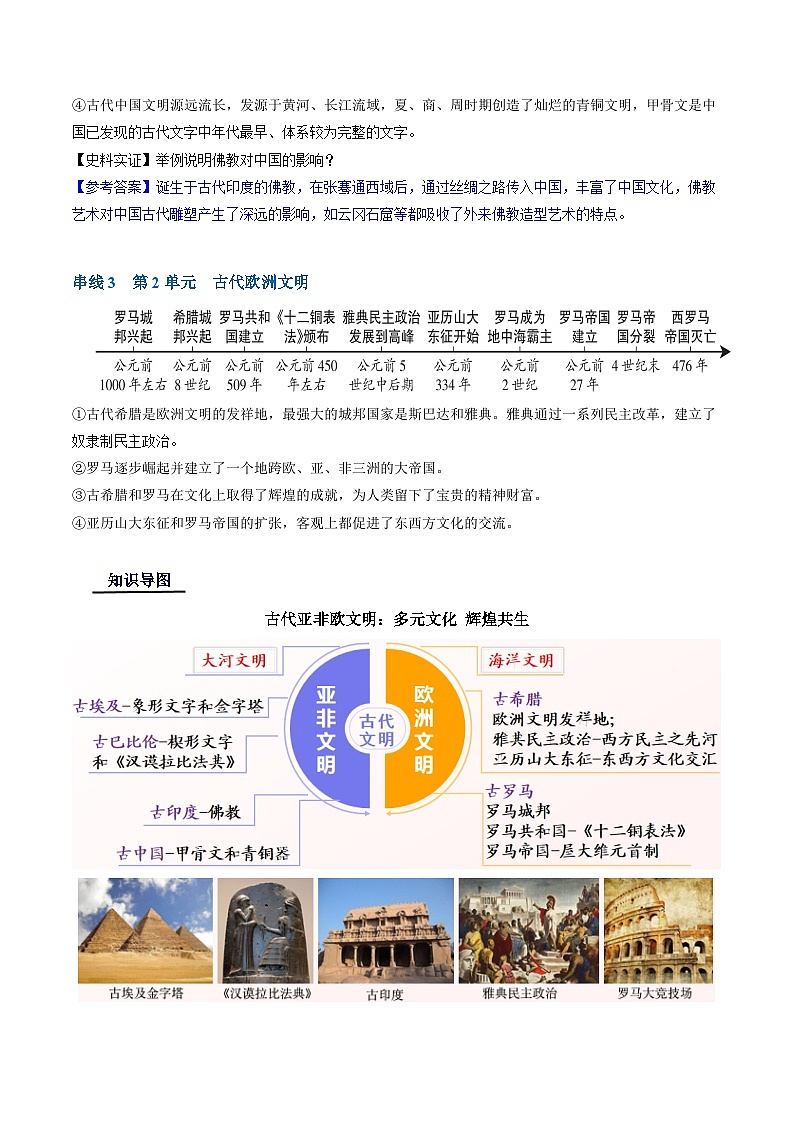 专题01 古代亚非欧文明（期中复习讲义）（原卷版）第3页