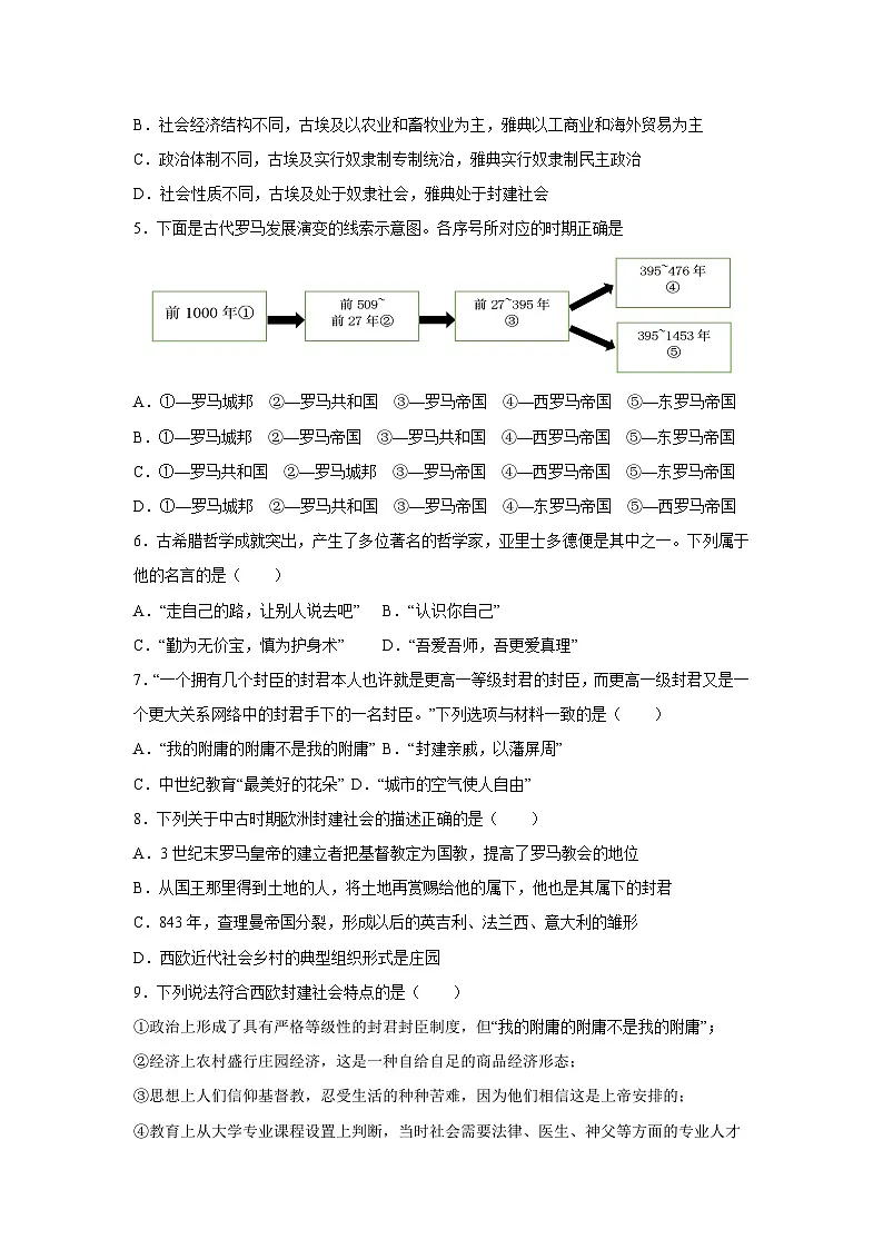 2025~2026学年黑龙江省哈尔滨市九年级（上）期中模拟卷历史试题（学生版）第2页