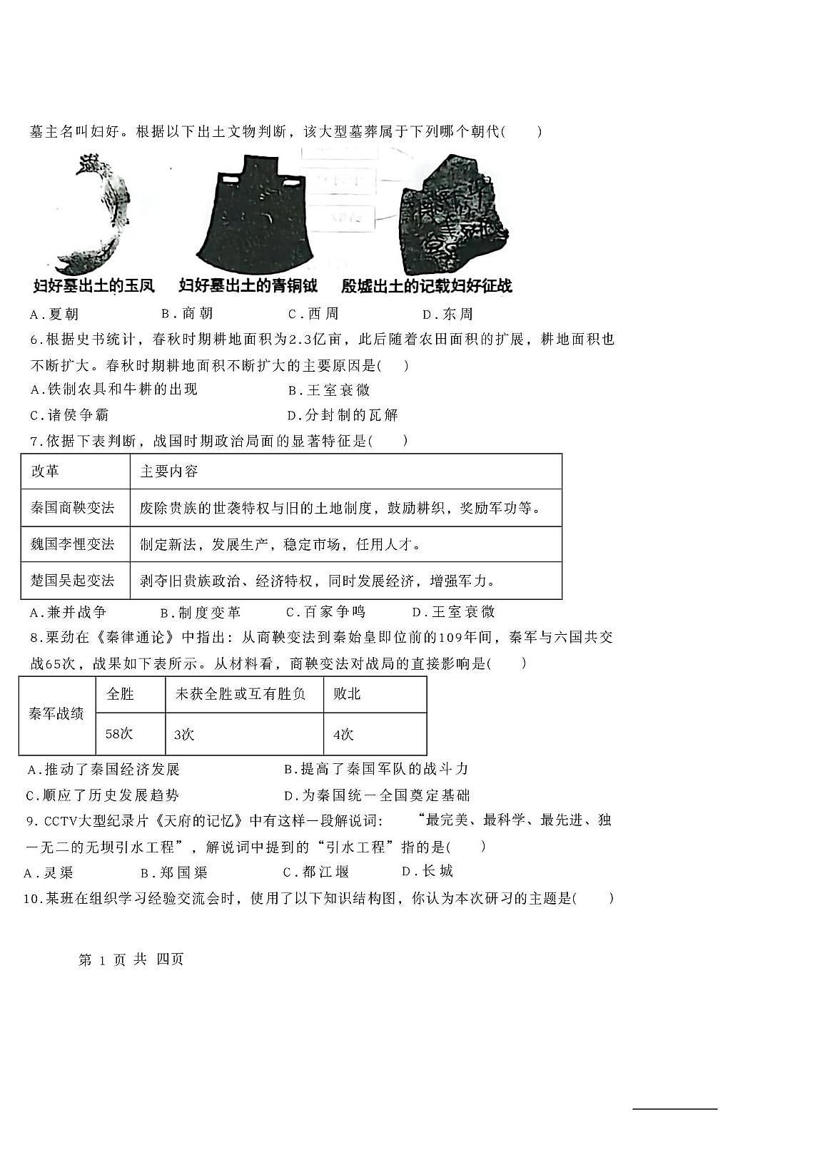 辽宁省沈阳市法库县2025-2026学年七年级上学期11月期中历史试题第2页