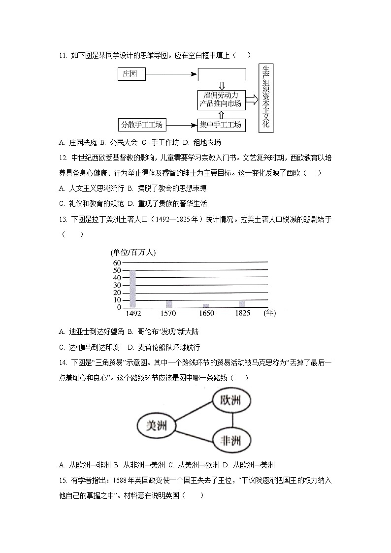河南省信阳市息县2024-2025学年九年级上学期期中历史试卷（学生版）第3页