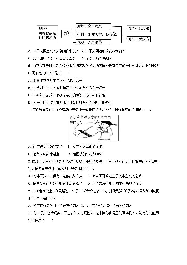 山东省济南市莱芜区（五四制）2025-2026学年七年级上学期期中历史试卷（学生版）第2页